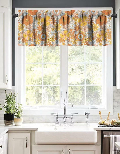 Load image into Gallery viewer, JanJCurt Retro 70s Floral Valance Hippie Flower Power Polyester 54x18in
