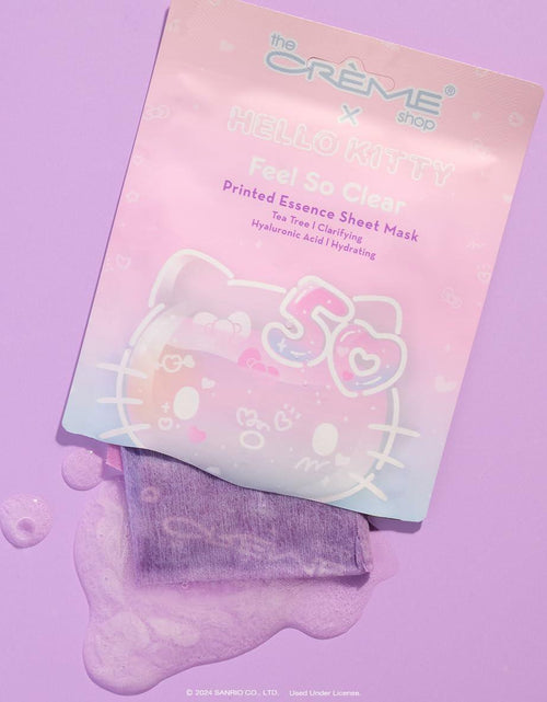 Load image into Gallery viewer, The Crème Shop Hello Kitty Feel So Clear Essence Sheet Mask Tea Tree 12ct
