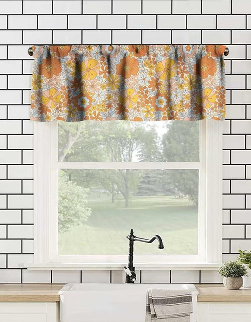 Load image into Gallery viewer, JanJCurt Retro 70s Floral Valance Hippie Flower Power Polyester 54x18in
