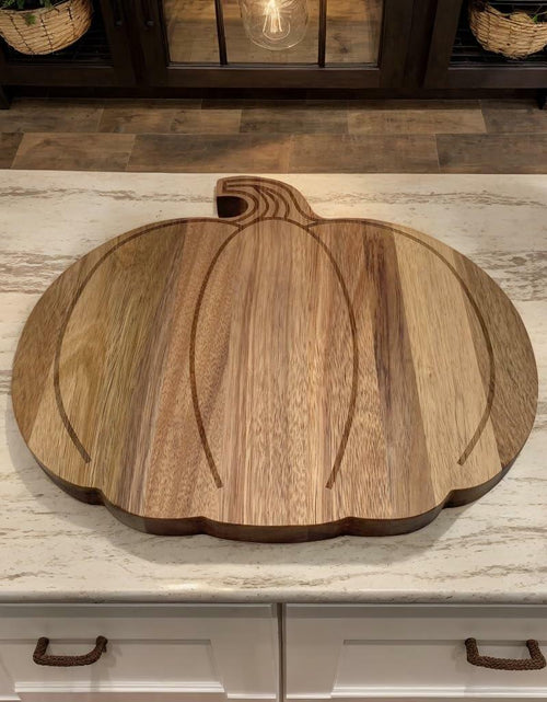Load image into Gallery viewer, FASTYJK Halloween Pumpkin Wooden Cutting Board with Handle 14.96x11.81in
