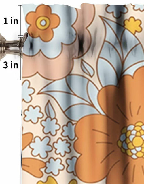 Load image into Gallery viewer, JanJCurt Retro 70s Floral Valance Hippie Flower Power Polyester 54x18in
