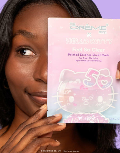 Load image into Gallery viewer, The Crème Shop Hello Kitty Feel So Clear Essence Sheet Mask Tea Tree 12ct
