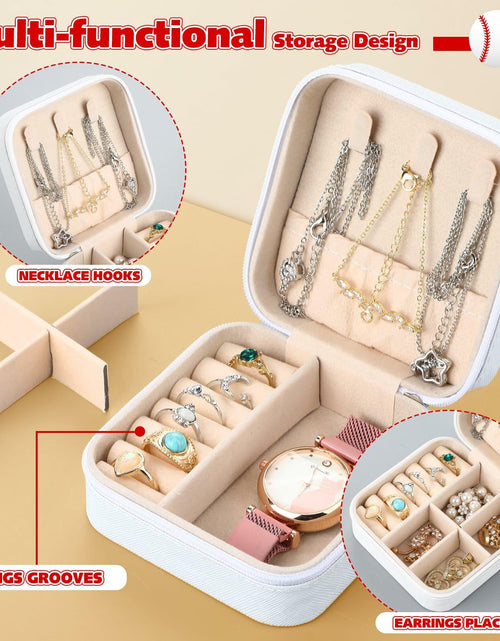 Load image into Gallery viewer, Leinuosen 12 Pack Baseball Jewelry Case for Women Team Graduates PU Leather
