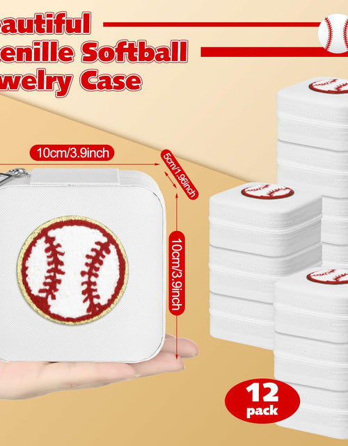 Load image into Gallery viewer, Leinuosen 12 Pack Baseball Jewelry Case for Women Team Graduates PU Leather

