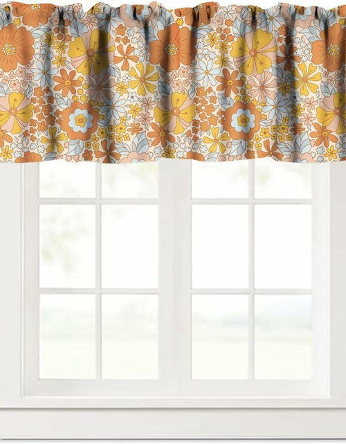 Load image into Gallery viewer, JanJCurt Retro 70s Floral Valance Hippie Flower Power Polyester 54x18in
