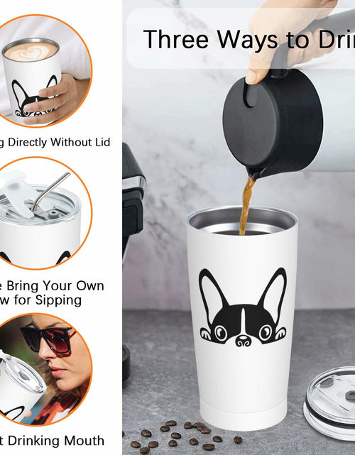 Load image into Gallery viewer, Fenmshairy Boston Terrier Stainless Steel Tumbler 20oz Travel Mug Lid
