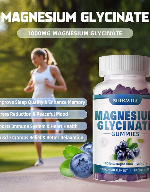 Load image into Gallery viewer, Nutravita Magnesium Glycinate Gummies 1000mg L-Threonate VitD B6 CoQ10 180ct
