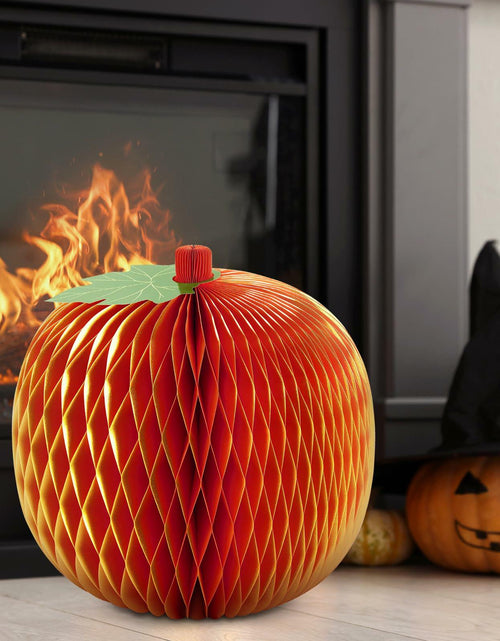 Load image into Gallery viewer, Weekgrat 20'' Giant Honeycomb Pumpkin Decoration Orange Reusable Fall Decor
