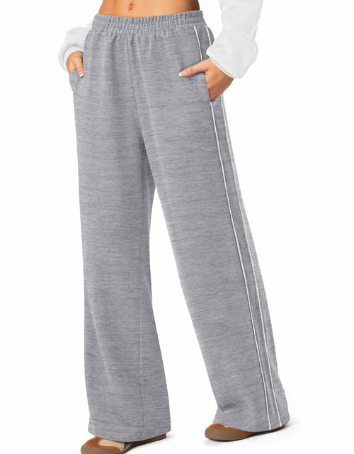 Load image into Gallery viewer, NIMIN Women's High Waist Wide Leg Sweatpants Cotton Light Grey Size M
