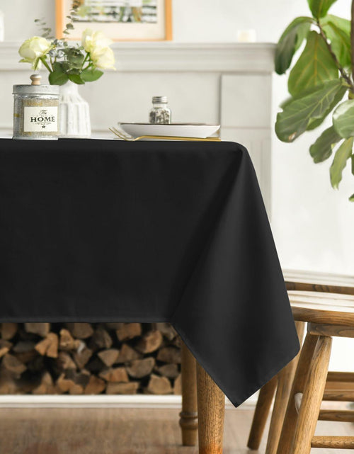 Load image into Gallery viewer, Horaldaily Black 60x120in Rectangular Polyester Tablecloth Stain Resistant
