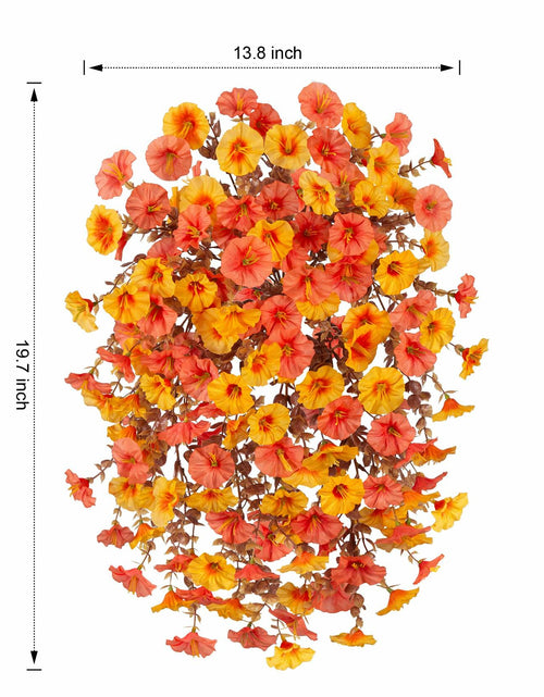Load image into Gallery viewer, Ivydale 2 PCS Artificial Fall Hanging Flowers Silk Faux Petunias Orange+Yellow

