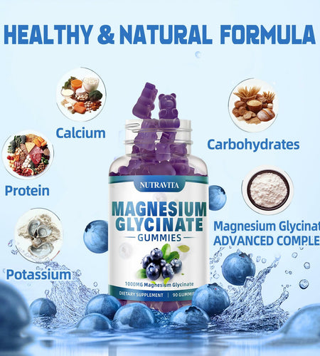 Nutravita Magnesium Glycinate Gummies 1000mg L-Threonate VitD B6 CoQ10 180ct