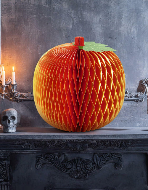 Load image into Gallery viewer, Weekgrat 20'' Giant Honeycomb Pumpkin Decoration Orange Reusable Fall Decor
