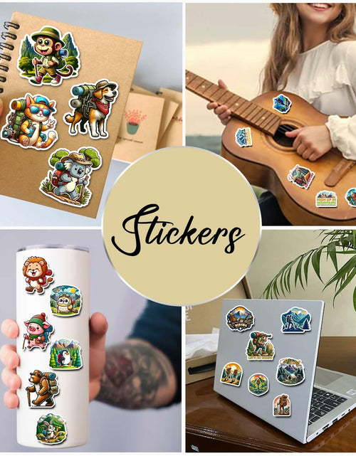 Load image into Gallery viewer, BIGZORO 50 PCS Wilderness Hiking Waterproof Vinyl Stickers Decals Outdoors
