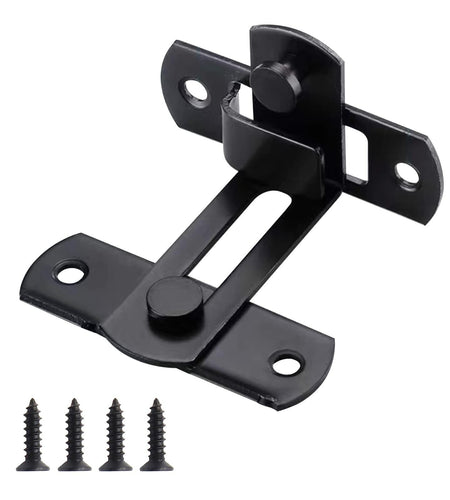 ATEN 90 Degree Stainless Steel Sliding Barn Door Latch Black 1 Pc
