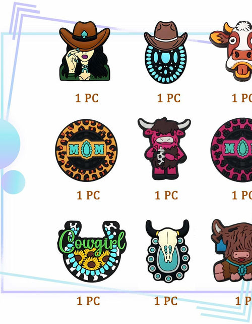 Load image into Gallery viewer, AirSun 9pcs Cowboy &amp; Cow Silicone Beads Orange Small Animal Focal Beads DIY
