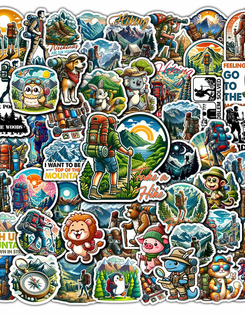 Load image into Gallery viewer, BIGZORO 50 PCS Wilderness Hiking Waterproof Vinyl Stickers Decals Outdoors
