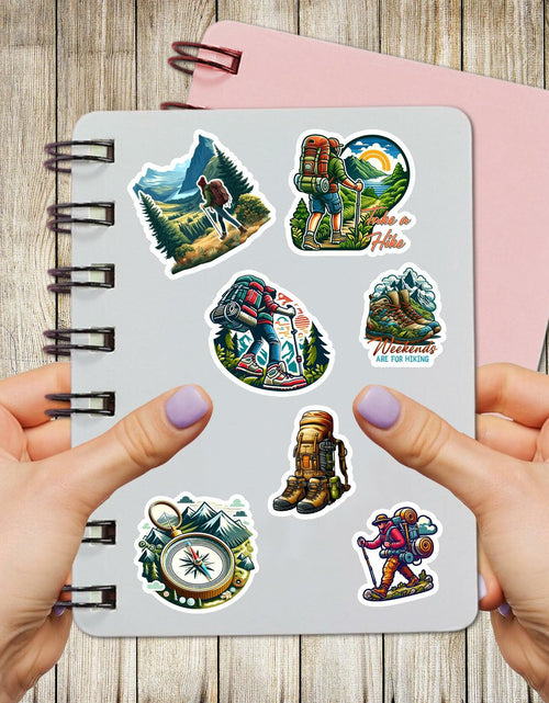 Load image into Gallery viewer, BIGZORO 50 PCS Wilderness Hiking Waterproof Vinyl Stickers Decals Outdoors
