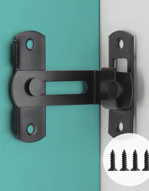 Load image into Gallery viewer, ATEN 90 Degree Stainless Steel Sliding Barn Door Latch Black 1 Pc
