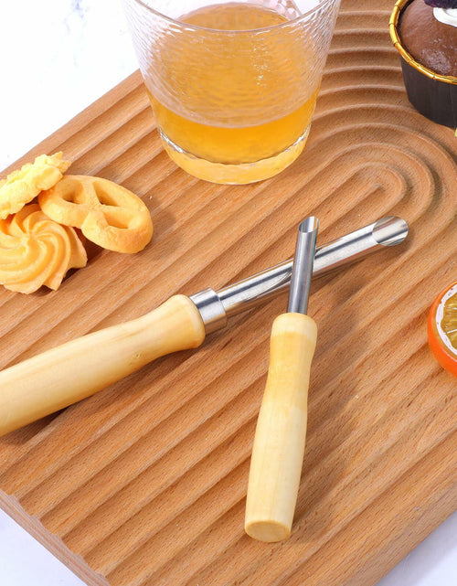 Load image into Gallery viewer, Lusofie 2 Pack Stainless Steel Straw Hole Puncher with Wood Handle
