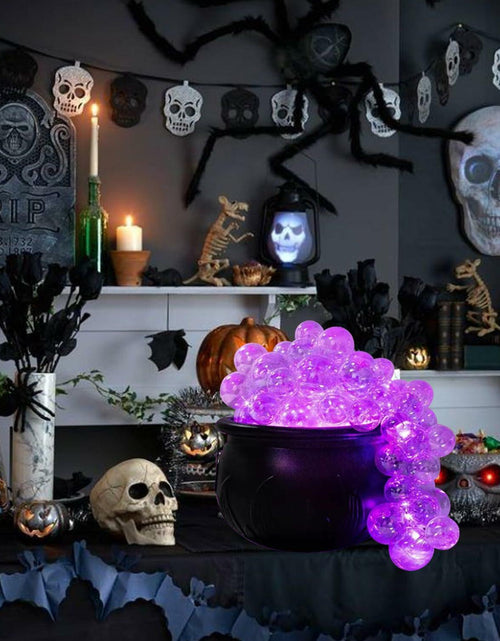 Load image into Gallery viewer, ZUOKEMY Witch Pot Halloween Decoration Light Up Transparent Balls Black
