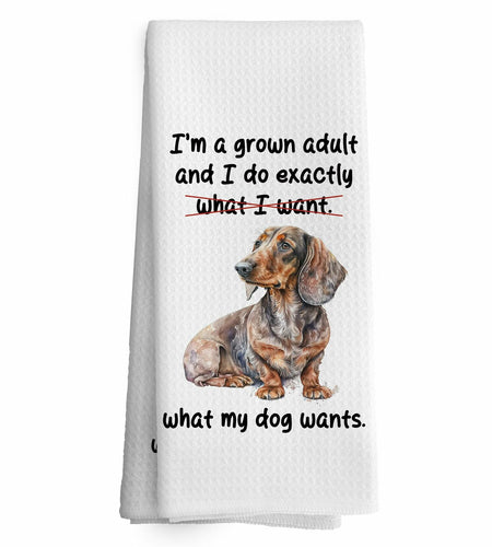TAEDIN Dachshund Wiener Dog Dish Towel 16x24 Inches Animal Print Polyester