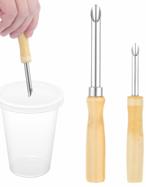 Load image into Gallery viewer, Lusofie 2 Pack Stainless Steel Straw Hole Puncher with Wood Handle
