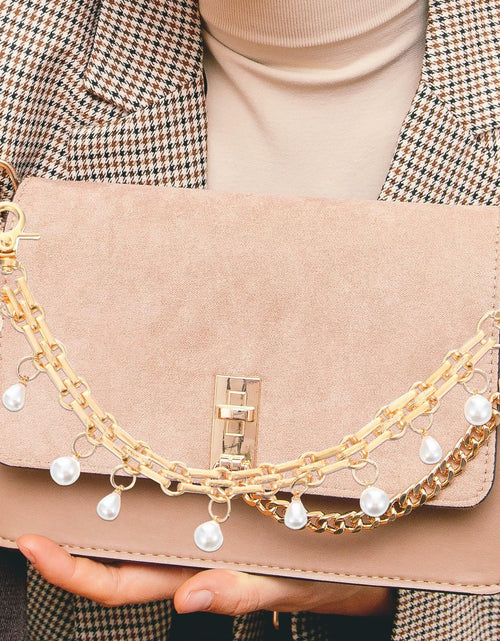 Load image into Gallery viewer, Josojoou 2 Pack Purse Extender Chains Gold Alloy Pearl Accent 10.2 Inch
