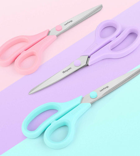 [Like New] iBayam 8" All Purpose Scissors 3-Pack Ultra Sharp 2.5mm Blade Shears