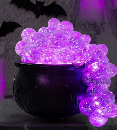 ZUOKEMY Witch Pot Halloween Decoration Light Up Transparent Balls Black