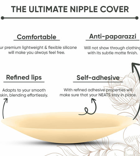 Nippiebye Silicone Reusable Adhesive No Show Nipple Covers Coco Size 8cm