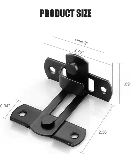 Load image into Gallery viewer, ATEN 90 Degree Stainless Steel Sliding Barn Door Latch Black 1 Pc
