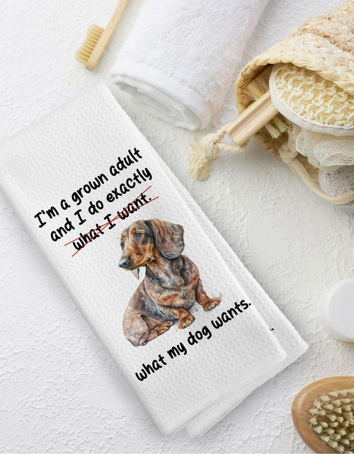 Load image into Gallery viewer, TAEDIN Dachshund Wiener Dog Dish Towel 16x24 Inches Animal Print Polyester
