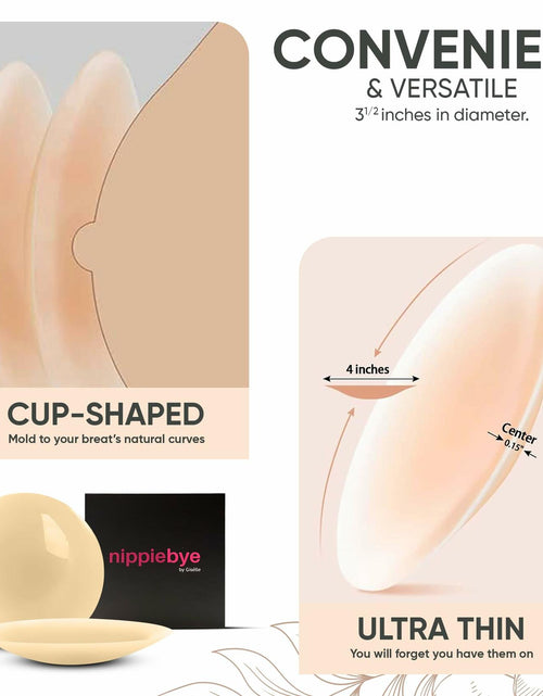 Load image into Gallery viewer, Nippiebye Silicone Reusable Adhesive No Show Nipple Covers Coco Size 8cm
