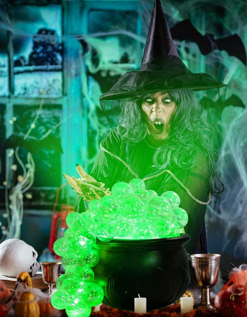 Load image into Gallery viewer, ZUOKEMY Witch Pot Halloween Decoration Light Up Transparent Balls Black
