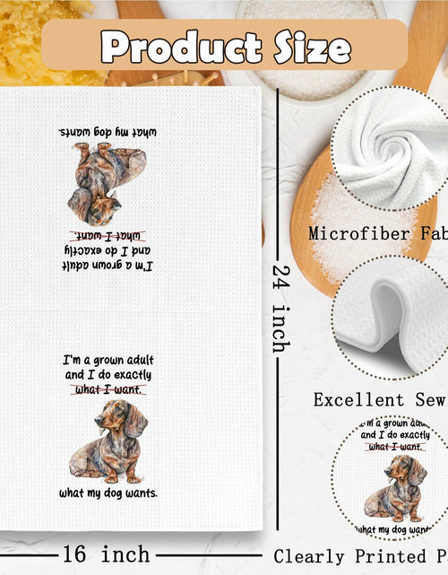 Load image into Gallery viewer, TAEDIN Dachshund Wiener Dog Dish Towel 16x24 Inches Animal Print Polyester
