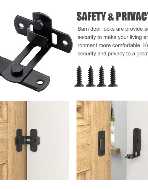 Load image into Gallery viewer, ATEN 90 Degree Stainless Steel Sliding Barn Door Latch Black 1 Pc
