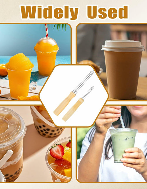 Load image into Gallery viewer, Lusofie 2 Pack Stainless Steel Straw Hole Puncher with Wood Handle
