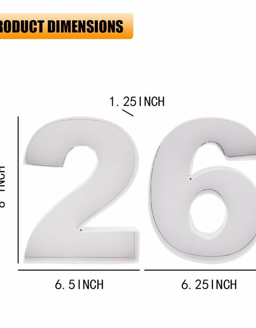 Load image into Gallery viewer, Alkiuyfv 8" Fillable Paper Mache Number Cardboard Letter Tray Container 26 White
