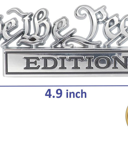 We The People 3D Fender Badge Decals Black/Red for Car Truck SUV 2 Pack