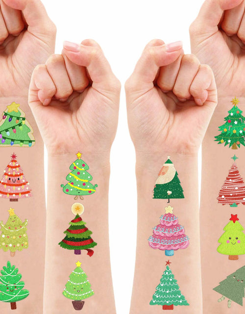 Load image into Gallery viewer, MeoIsDaBest 105 PCS Christmas Tree Temporary Tattoos Multi Color Party Favors
