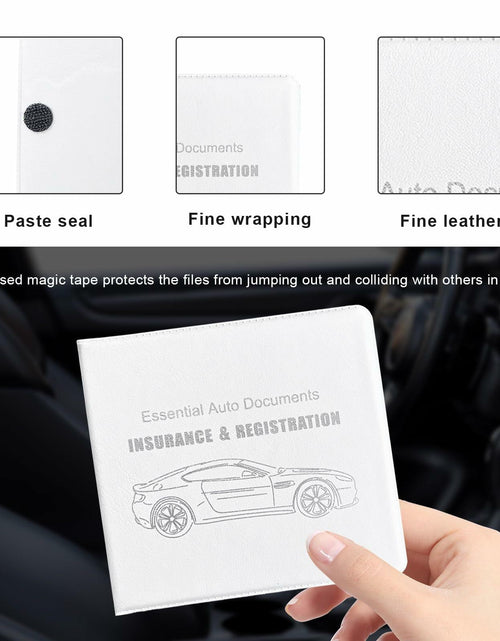 Load image into Gallery viewer, Yourkar 4PCS Car Registration Insurance Holder Organizer Magic Tape White Big
