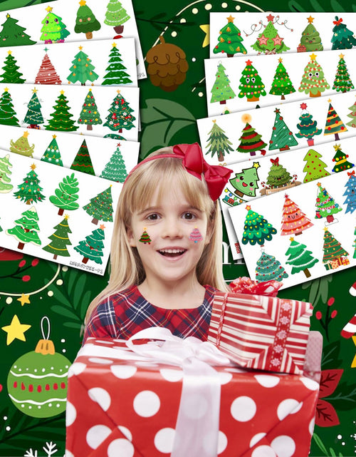 Load image into Gallery viewer, MeoIsDaBest 105 PCS Christmas Tree Temporary Tattoos Multi Color Party Favors
