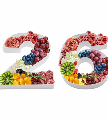 Alkiuyfv 8" Fillable Paper Mache Number Cardboard Letter Tray Container 26 White