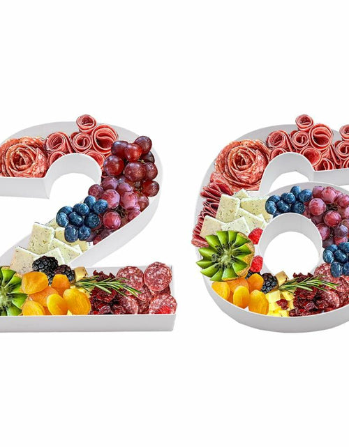 Load image into Gallery viewer, Alkiuyfv 8" Fillable Paper Mache Number Cardboard Letter Tray Container 26 White
