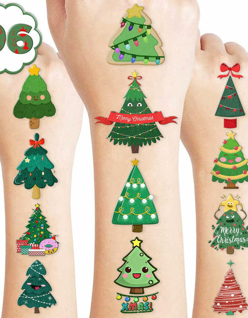 Load image into Gallery viewer, MeoIsDaBest 105 PCS Christmas Tree Temporary Tattoos Multi Color Party Favors
