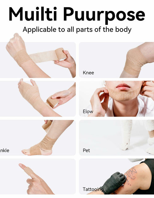Load image into Gallery viewer, JHGIC Self Adhesive Bandage Tape Wrap 2in x 5yd 16 Rolls Beige Skin Color
