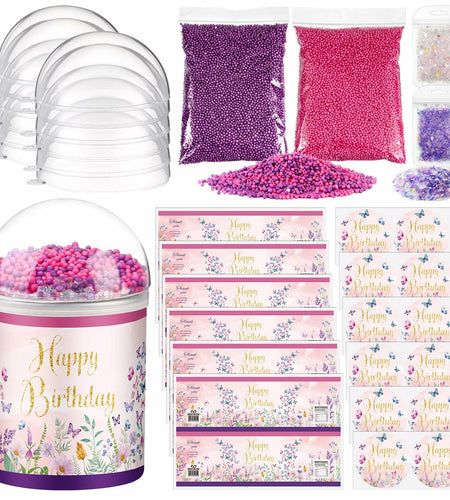 [Like New] Beeveer 12 Set 3.15in Clear Half Ball Candy Dome Shaker Butterfly Labels