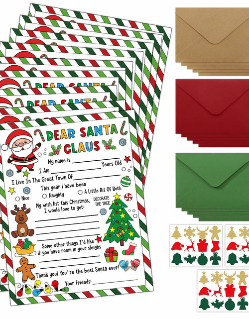 Load image into Gallery viewer, 36 Sets Letter to Santa with Envelopes Stickers Coloring Xmas Crafts Kids
