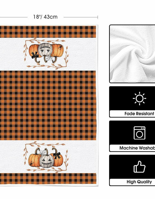 Load image into Gallery viewer, Artoid Mode Halloween Kitchen Towels 18x26 Inch Orange Black Set of 2
